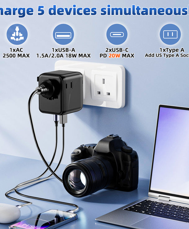 20W Universal Travel Adapter All in 1