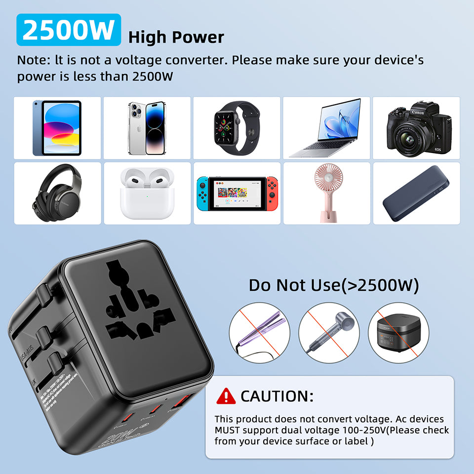 20W Universal Travel Adapter All in 1