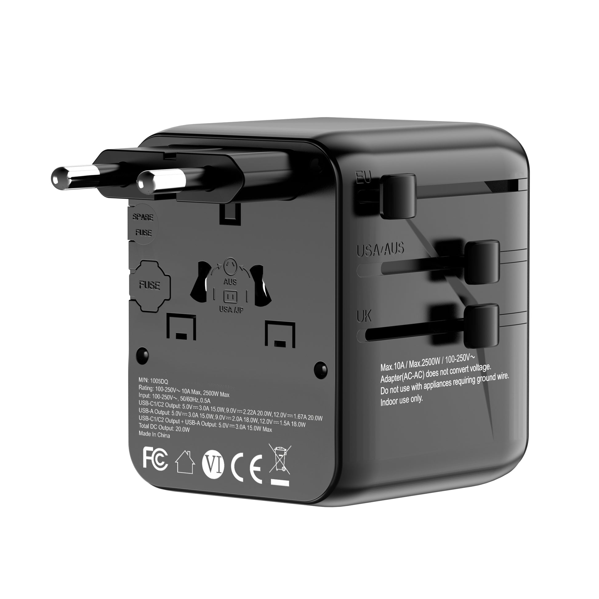 20W Universal Travel Adapter All in 1