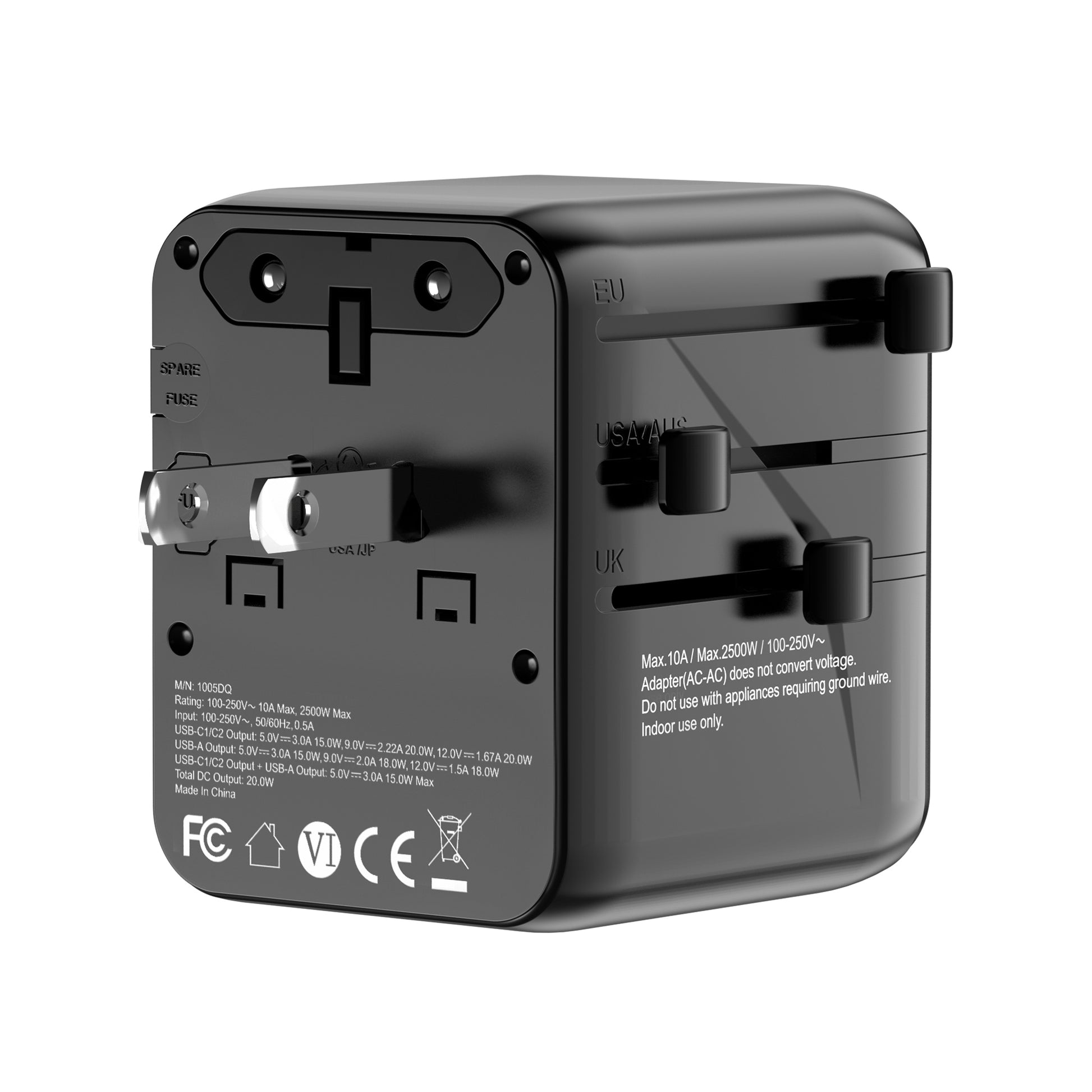20W Universal Travel Adapter All in 1